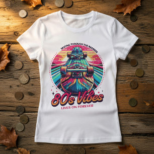 Retro Vintage 80s Skateboard Sunrise T-Shirt