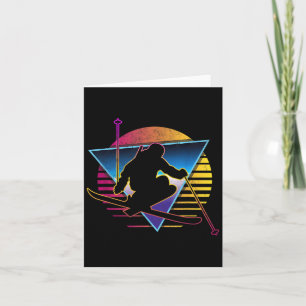 Retro Vintage 80s Ski  Card