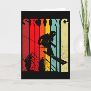 Retro Vintage 80s Ski Skiing _1 Card