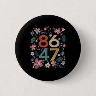 Retro Vintage 80s Style 86 47 8647 Floral Boho Sty 6 Cm Round Badge