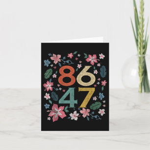 Retro Vintage 80s Style 86 47 8647 Floral Boho Sty Card