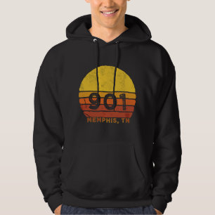Retro Vintage 901 Area Code Memphis TN Souvenir Hoodie