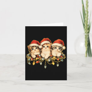 Retro Vintage 90s Cat Xmas Light Christmas 1 Card