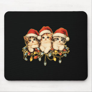 Retro Vintage 90s Cat Xmas Light Christmas 1 Mouse Pad