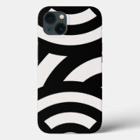 Retro Vintage Abstract Arches Lines Black White