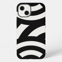 Retro Vintage Abstract Arches Lines Black White