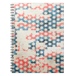 retro vintage abstract patchwork background on gru notebook
