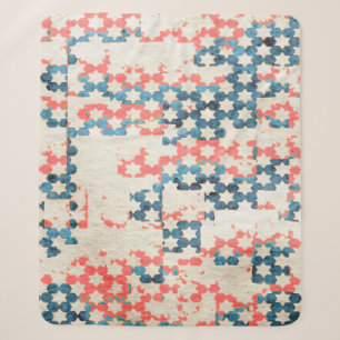 retro vintage abstract patchwork background on gru sherpa blanket