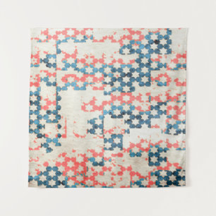 retro vintage abstract patchwork background on gru tapestry