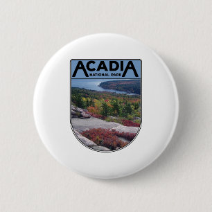 Retro Vintage Acadia National Park Maine Island 6 Cm Round Badge