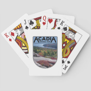 Retro Vintage Acadia National Park Maine Island Playing Cards
