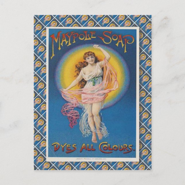 Retro vintage advertising, Maypole soap, Postcard (Front)