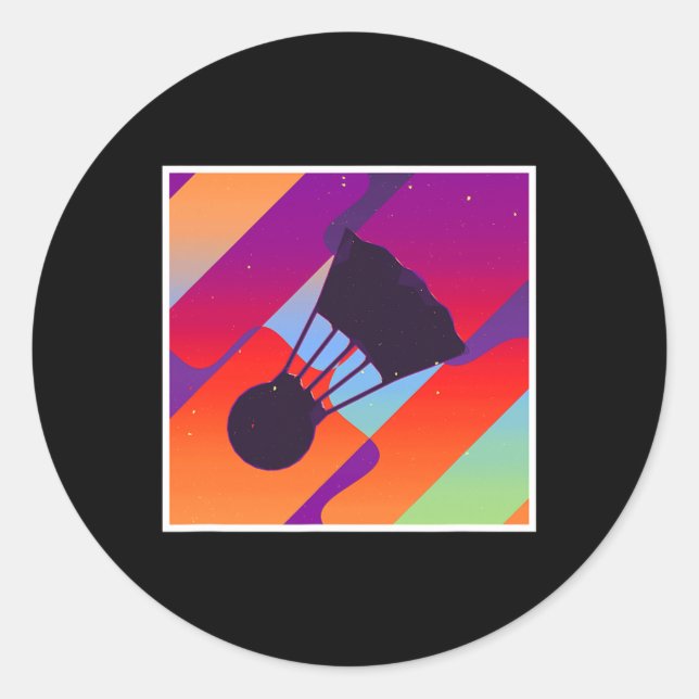 Retro Vintage Aesthetic Badminton  Classic Round Sticker (Front)