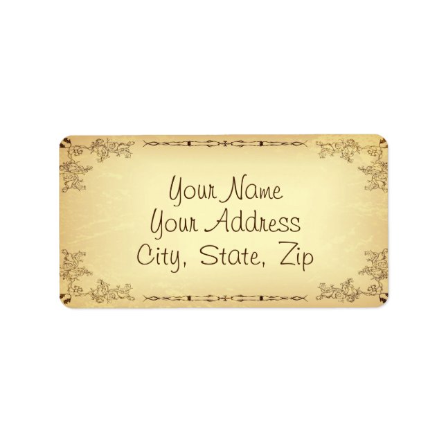 Retro Vintage Aged Paper Label (Front)