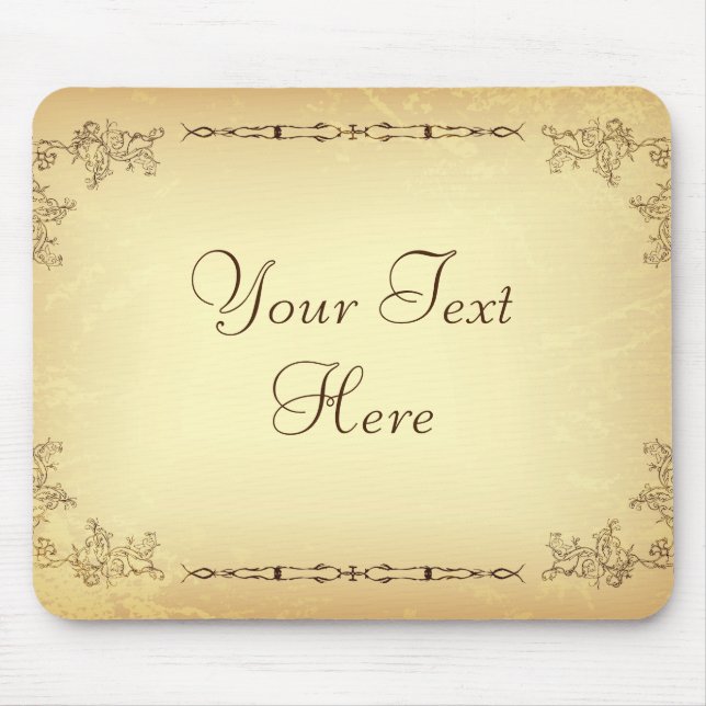 Retro Vintage Aged Paper Mouse Pad (Front)