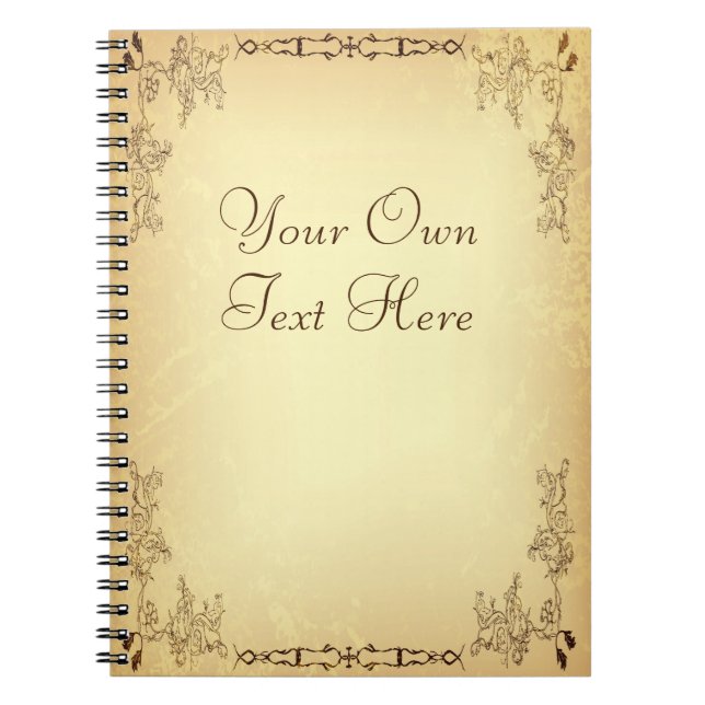 Retro Vintage Aged Paper Notebook (Front)