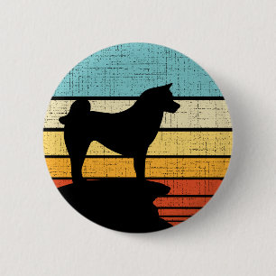 Retro Vintage Akita Dog Puppy Owner Lover Mum Dad 6 Cm Round Badge