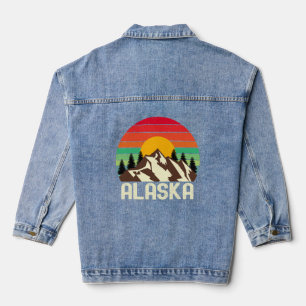 Retro Vintage Alaska State 70s Groovy Denim Jacket