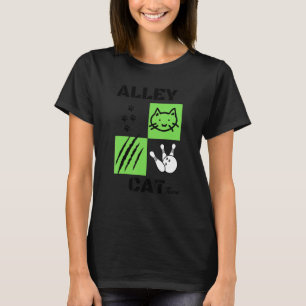 RETRO VINTAGE ALLEY CAT BOWLING TEAM HUMOR BOWLER T-Shirt