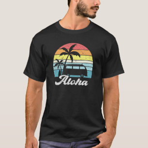 Retro Vintage Aloha Hawaii Hawaiian Island Palm Tr T-Shirt