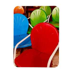 Retro Vintage Aluminum Bright Color Chairs Magnet