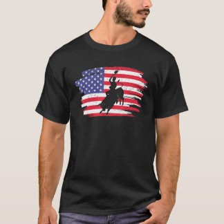 Retro Vintage American Flag Rodeo 4th Of July T-Shirt