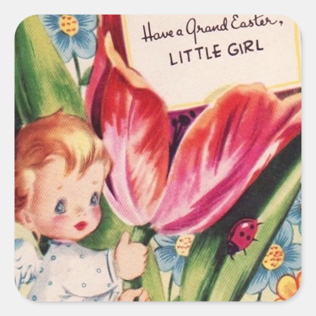 Retro vintage Angel girls Holiday sticker (Front)