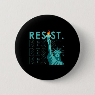 Retro Vintage Anti Trump Resist Statue Of Liberty 6 Cm Round Badge