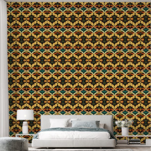 Retro Vintage Art Deco Geomatric Shapes Pattern Wallpaper