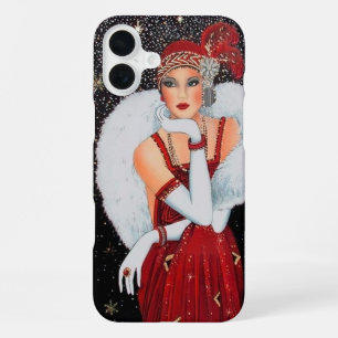 Retro vintage Art Deco lady iPhone 16 Plus Case