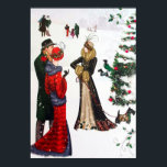 Retro vintage art deco people Christmas poster<br><div class="desc">design by www.etsy.com/Shop/VanityFlairDesigns</div>