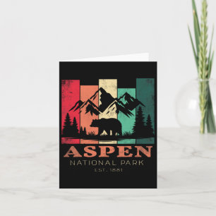 Retro Vintage Aspen Colorado Souvenir Kids Hiking Card