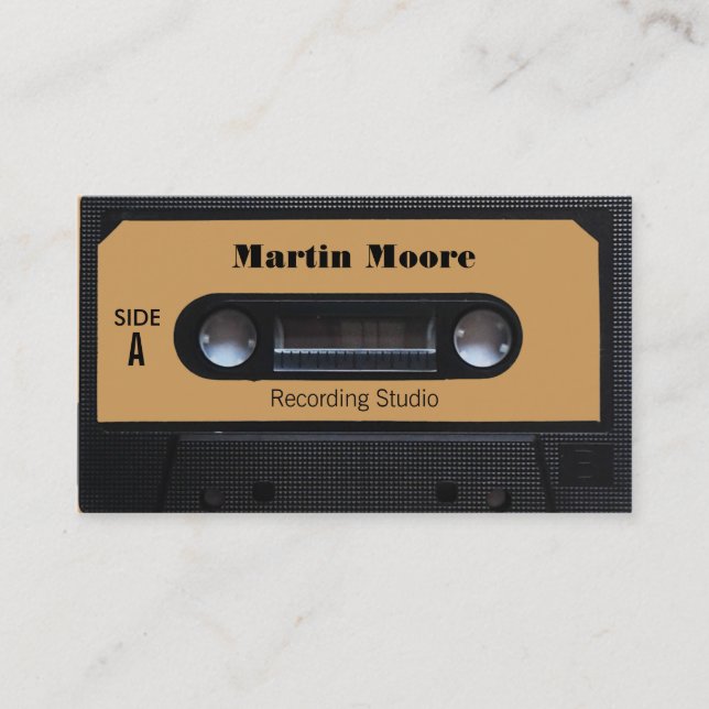 Retro vintage audio style cassette cover business card (Front)