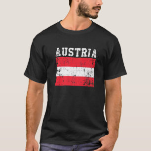 Retro Vintage Austria Flag Austrian Roots T-Shirt