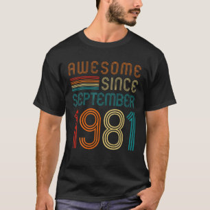 Retro Vintage Awesome Since September 1981 40Th Bi T-Shirt