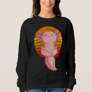 Retro Vintage Axolotl Meditation Namaste Yoga Sweatshirt