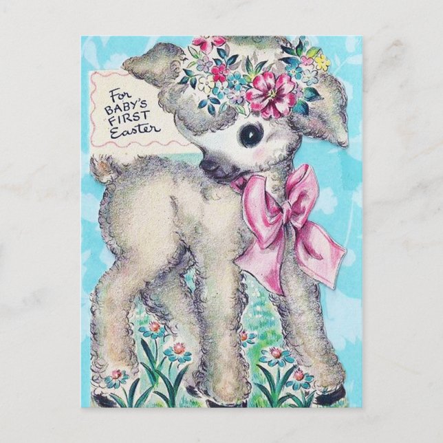 Retro vintage Baby's first Easter postcard (Front)