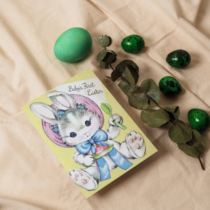 Retro vintage Babys First Easter postcard