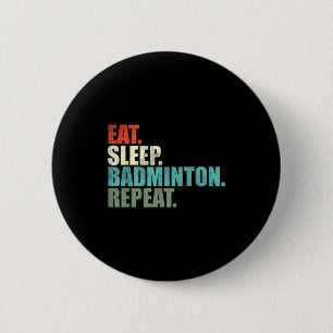 Retro Vintage Badminton Player  6 Cm Round Badge
