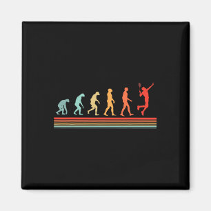 Retro Vintage Badminton Player Evolution Magnet