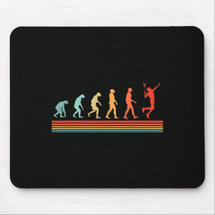 Retro Vintage Badminton Player Evolution  Mouse Pad