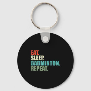 Retro Vintage Badminton Player Key Ring