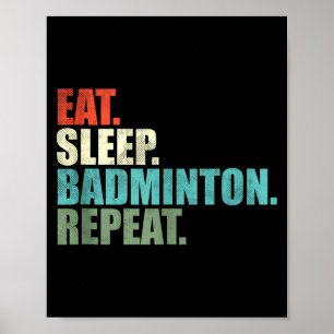 Retro Vintage Badminton Player Tank Top  Poster