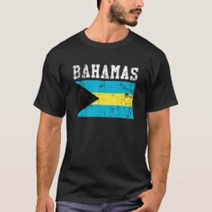 Retro Vintage Bahamas Flag Bahamian Roots T-Shirt