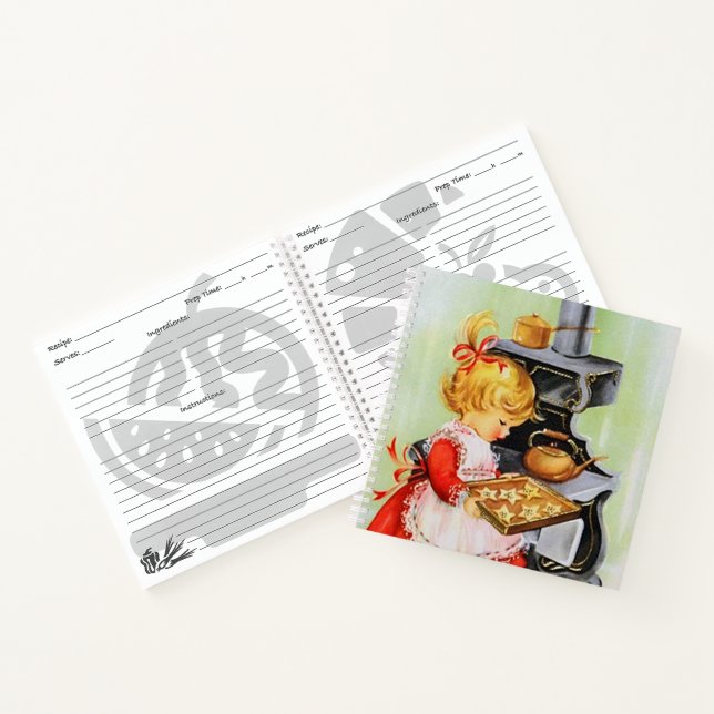 Retro vintage baking child redipe notebook (Inside)