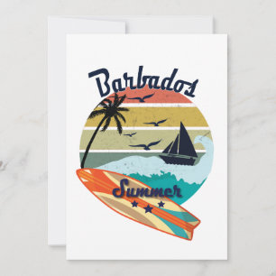 Retro vintage Barbados gift summer vacation Card