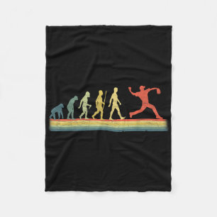 Retro Vintage Baseball Player Evolution Lover Fleece Blanket