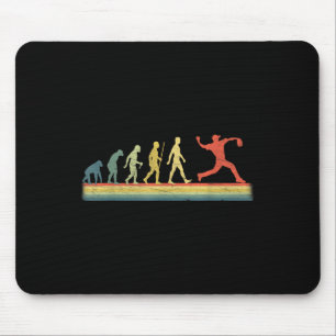 Retro Vintage Baseball Player Evolution Lover Mouse Pad