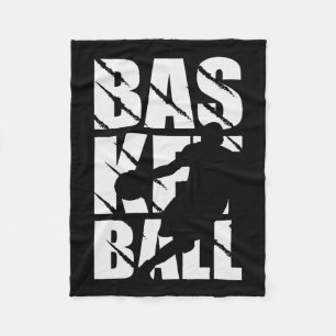 Retro Vintage Basketball Design For Basketball Pla Fleece Blanket
