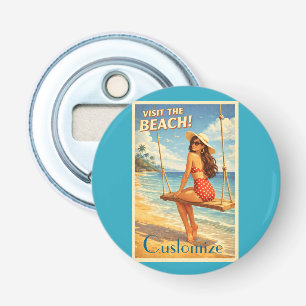 Retro Vintage Bathing Beauty Thunder_Cove Bottle Opener